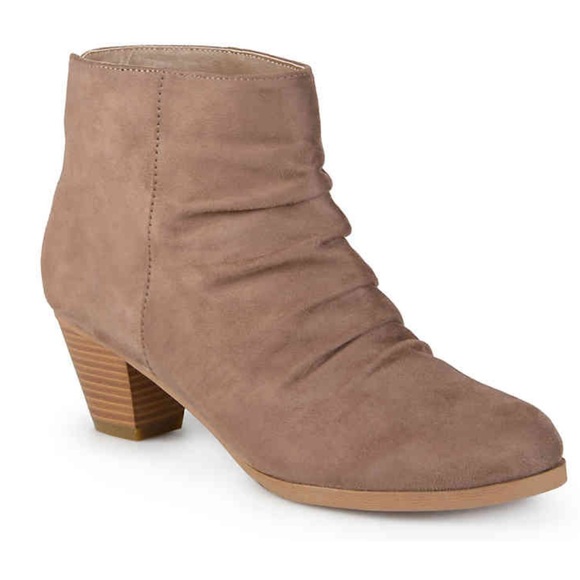 Tan In Sight Ruched Top Block Heel Ankle Bootie - Picture 2 of 5